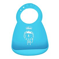 Chicco: Нагрудник силиконовый Easy Roll 6м+ голубой