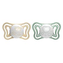 Chicco: Пустышка силикон Physio Light 2м+ 2 шт, светящиеся