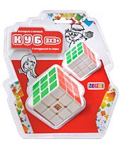 ZOIZOI: Головоломка (Куб) 3*3 белый с цветн.наклейками,большой+маленький