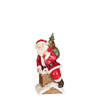 House of seasons: Декоративная статуэтка "Дед мороз на крыше дома", l11,5xw10xh21cm