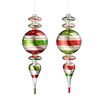 House of seasons: Подвесное украшение "Ретро", 2 в ассорт., h26xd8cm, стекло