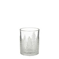 House of seasons: Стеклянный подсвечник "Лес", прозрачный, h10xd9cm
