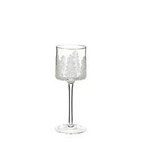 House of seasons: Стеклянный подсвечник на ножке "Лес", прозрачный,  h20xd4cm