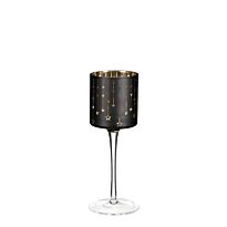 House of seasons: Стеклянный подсвечник на ножке "Звёздная ночь", чёрный,  h20xd4cm