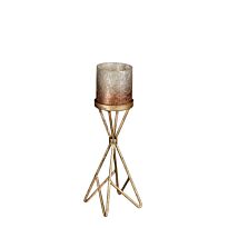 House of seasons: Стеклянный подсвечник на подставке "Gold", h33xd10cm