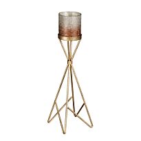 House of seasons: Стеклянный подсвечник на подставке "Gold", h44xd13cm