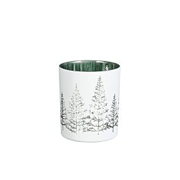 House of seasons: Стеклянный подсвечник "Снежное утро", белый, h10xd9cm