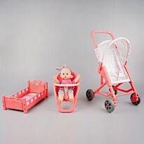 Baby: Игровой набор пупс с коляской, кроваткой и аксессуарами