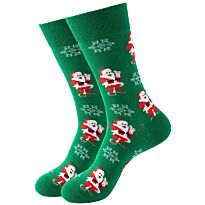 Snazzy Santa: Носки рождественские, зеленый с сантами, р-р 36-40