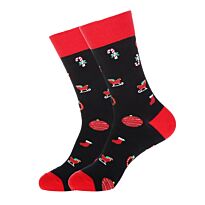 Snazzy Santa: Носки с рождественской атрибутикой, 41-47 р-р, черно-красный