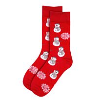 Snazzy Santa: Носки рождественские красные со снеговиками, 41-47 р-р