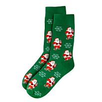 Snazzy Santa: Носки рождественские, зеленые с сантами, р-р 41-47