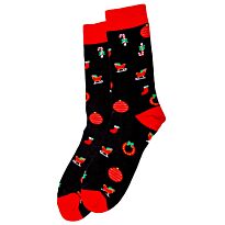 Snazzy Santa: Носки с рождественской атрибутикой, 36-40 р-р, черно-красные