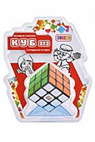 ZOIZOI: Головоломка(Куб) 3*3 черный с цветн.наклейками
