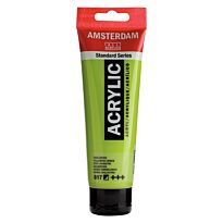Краска акриловая AMSTERDAM, (617) Желтовато-зелёный, 120 мл.
