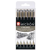 Набор линеров PIGMA MICRON(0.2-0.5мм), 6 шт.