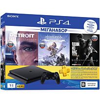 Игровая консоль Sony PlayStation 4 1TB + Detroit Стать человеком + Horizon Zero Dawn + The Last of Us Remastered/Одни из нас