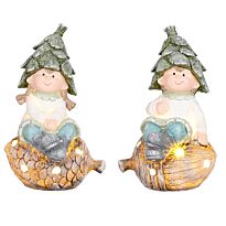 House of seasons: Декоративная фигурка "Детишки на орешке", с подсветкой, 2 в асорт., l12.5xw11xh20.5cm