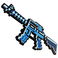 Minecraft: Автомат М4 8Бит синий пиксельный 39см