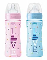 Chicco: Бутылочка Wellbeing "LOVE" для кормления силикон 330 ml 4+