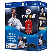 PS4 Dualshock Controller Black + Fifa 18