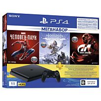 Игровая консоль PlayStation 4 1TB + Gran Turismo Sport + Horizon Zero Dawn + Spider Man