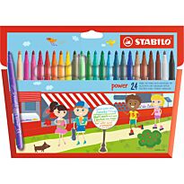 Фломастеры STABILO Power, смываемые, с усиленным наконечником, 24 цвета