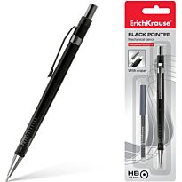 Карандаш механический ErichKrause® Black Pointer в наборе с 20 грифелями 0.5 мм, НВ