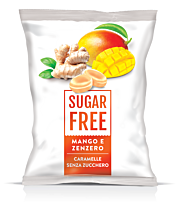 Карамель леденцовая SUGAR FREE Mango, Zenzero Без сахара (Манго, имбирь) 80гр