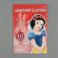 Картон цветной для детского творчества, 10цв, 10л, Папка 200*290 Princess