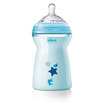 Chicco: Бутылочка для кормления Natural Feeling  силикон 330 мл 6м+, голубой