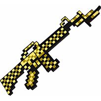 Minecraft: Автомат М16 Золотой пиксельный 63см