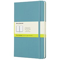 Блокнот Moleskine Classic, 13х21см, нелинованый, твердая обложка, голубой риф, 240 листов