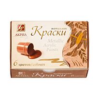 Краски акриловые металлик 6 цветов