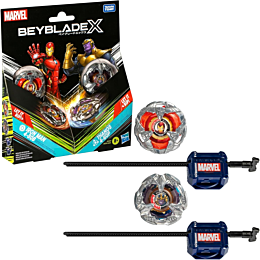 Bey Blade: X. Игровой набор 2 волчка MARVEL - Iron Man 4-80B and Thanos 4-60B