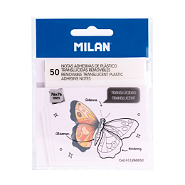 Блок стикеров для записей Milan, прозрачный, белый 76*76 мм, 50 шт.