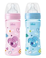 Chicco: Бутылочка Wellbeing "LOVE" для кормления силикон 250 ml 2+