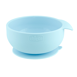 Chicco: Тарелка на присоске силикон, 6м+, голубая