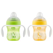 Chicco: Поильник Transition Cup 200 мл 4м+ зеленый/оранжевый