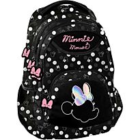 Рюкзак PASO DISNEY MINNIE, три отделения, мягкая спинка. Черный. 41x31x18 см