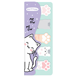 Флажки-закладки и самоклеящиеся блоки в наборе MESHU "Meow paw", 20л., европодвес