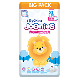Joonies: Подгузники-трусики BIG Pack Premium Soft, размер XL (12-17 кг), 50 шт