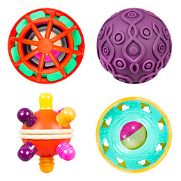 Konig kids: Набор погремушек "Сферы", 4 шт., 6м+