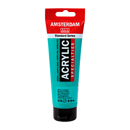 Краска акриловая AMSTERDAM, (836) Зеленый металлик, 120 мл