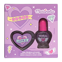 Martinelia: Crush. Мини набор  фиолетовый. Лак для ногтей, бальзам для губ
