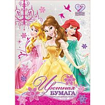 Бумага цветная голографическая для детского творчества 7цв 7л Папка Princess