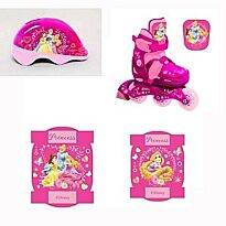 Disney: Раздвижные ролики Princess c защитой, р-р 26-29