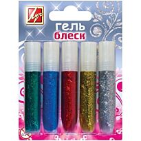 Гель с блестками "Блеск" 5 цветов (в блистере)