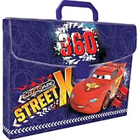 Пластиковая папка-чемодан, с застежкой и ручкой. Cars