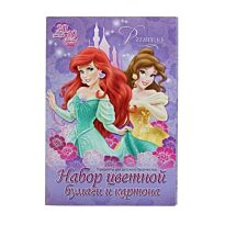 Бумага цветная 20л 10цв(4мет) Принцесса 200*290